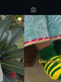Green and yellow knitted baby socks